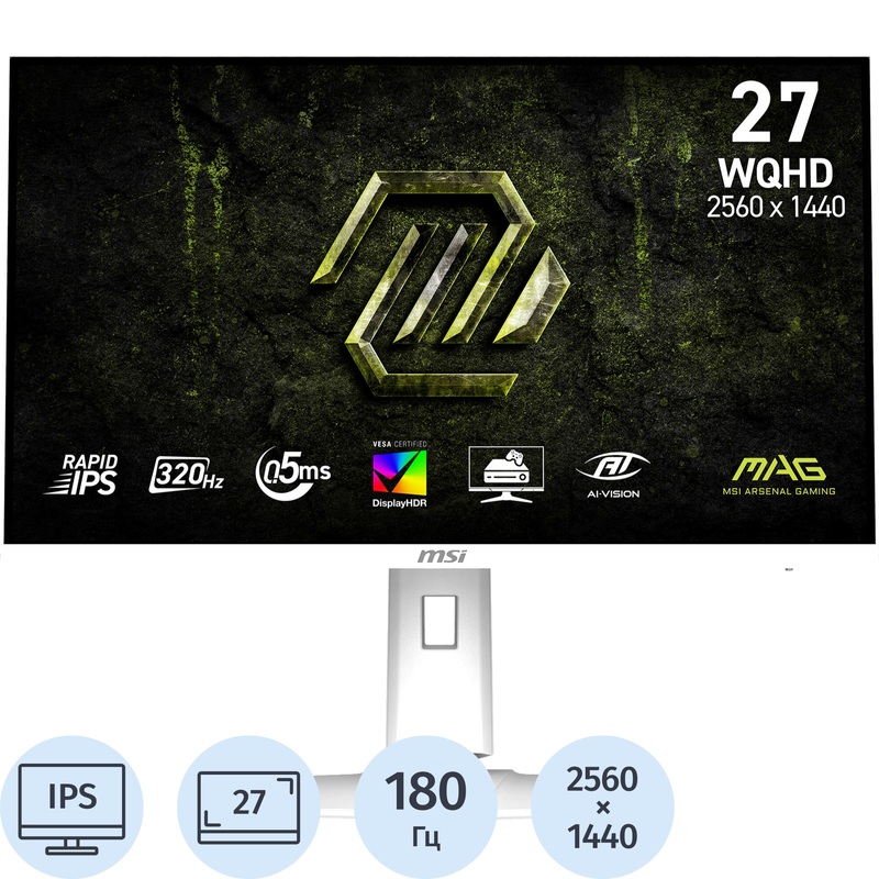 Изображение товара Монитор 27" MSI MAG 274QRFW белый (9S6-3CE49H-031)