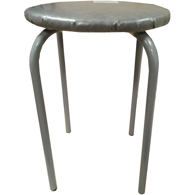 Изображение товара Табурет Strong серый из искусственной кожи металл устойчивые ножки