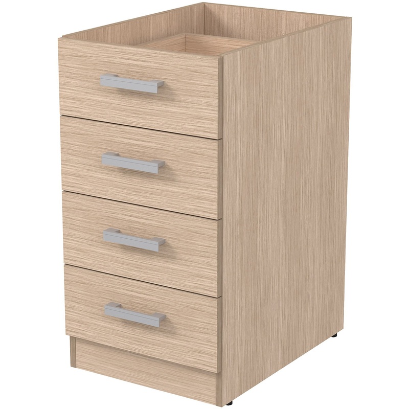 Изображение товара Тумба приставная 2Т.002 без замка без топа new дуб 388х520х728 мм 4 ящика