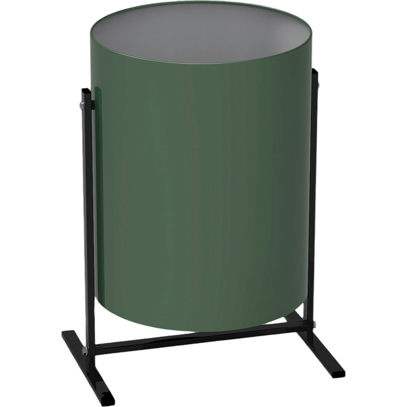 Изображение товара Уличная оцинкованная урна с опрокидывающимся механизмом 25л зеленая