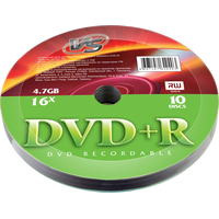 Диск DVD+R VS 4.7 ГБ 16x pack wrap VSDVDPRS1001 (10 штук в упаковке)