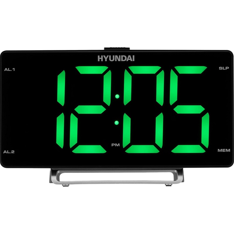 Изображение товара Радиобудильник Hyundai H-RCL246 черный с зеленой подсветкой