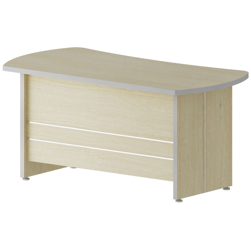 Изображение товара Эргономичный офисный стол руководителя Комус Мебель Сатурн-Д ясень 1600х800х764 мм