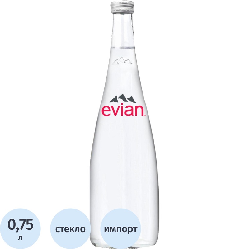 Изображение товара Вода минеральная Evian столовая негазированная 0.7 л натуральный происхождения