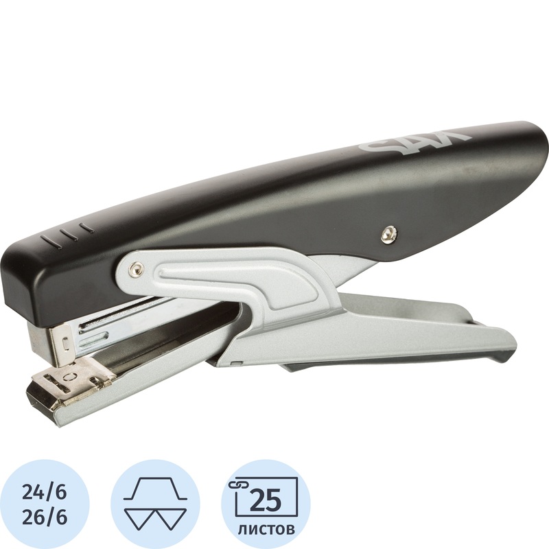 Изображение товара Степлер плаер Sax A 644 Design до 25 листов черный (скобы № 24/6, 26/6)