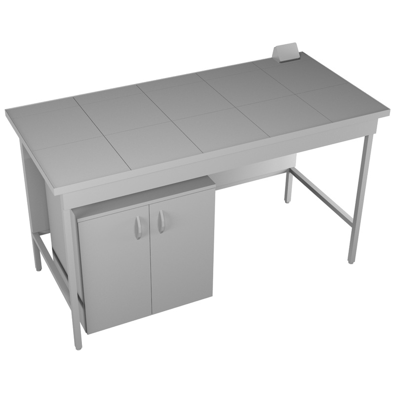 Изображение товара Стол лабораторный НВ-1500 ЛХ-З для хроматографа (серый, 1500х700х850 мм)