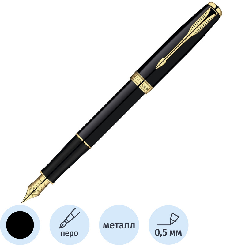 Изображение товара Перьевая ручка Parker Sonnet GT черная с позолотой 23К комплект