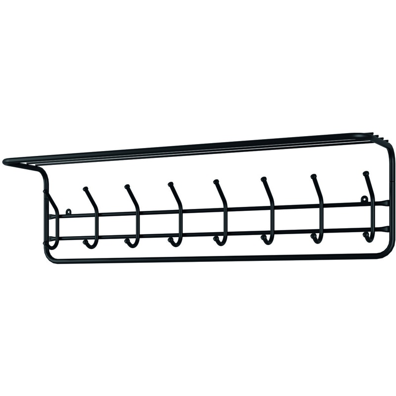 Изображение товара Вешалка настенная ВСП 169 с полкой чёрная, 980х220х265 мм