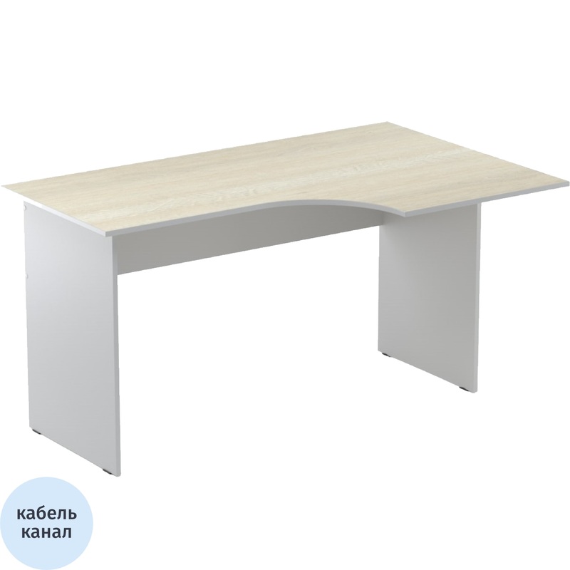 Изображение товара Эргономичный правый стол из ЛДСП светлый дуб серый 1400х900х740 мм