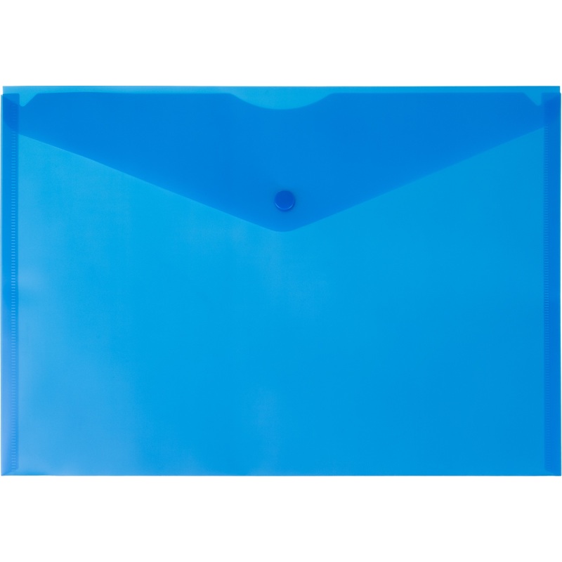 Изображение товара Папка-конверт на кнопке Элементари А4 синяя 150 мкм 10 штук в упаковке