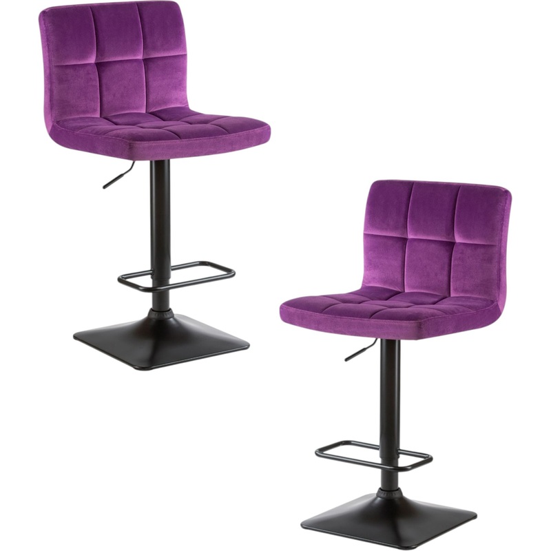 Изображение товара Стул барный DOBRIN DOMINIC фиолетовый/чёрный (велюр, фанера, 2 штуки в упаковке)
