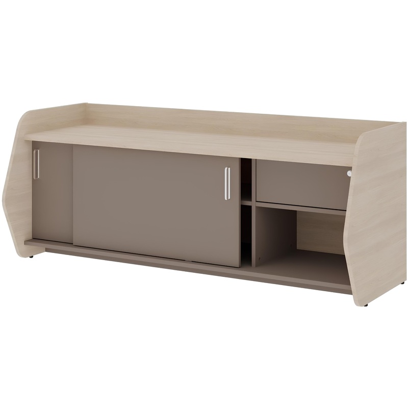 Изображение товара Тумба Комус Мебель Fregat 129T015 с замком (дуб скандинавский/базальт, 1600х603х654 мм, 1 ящик)