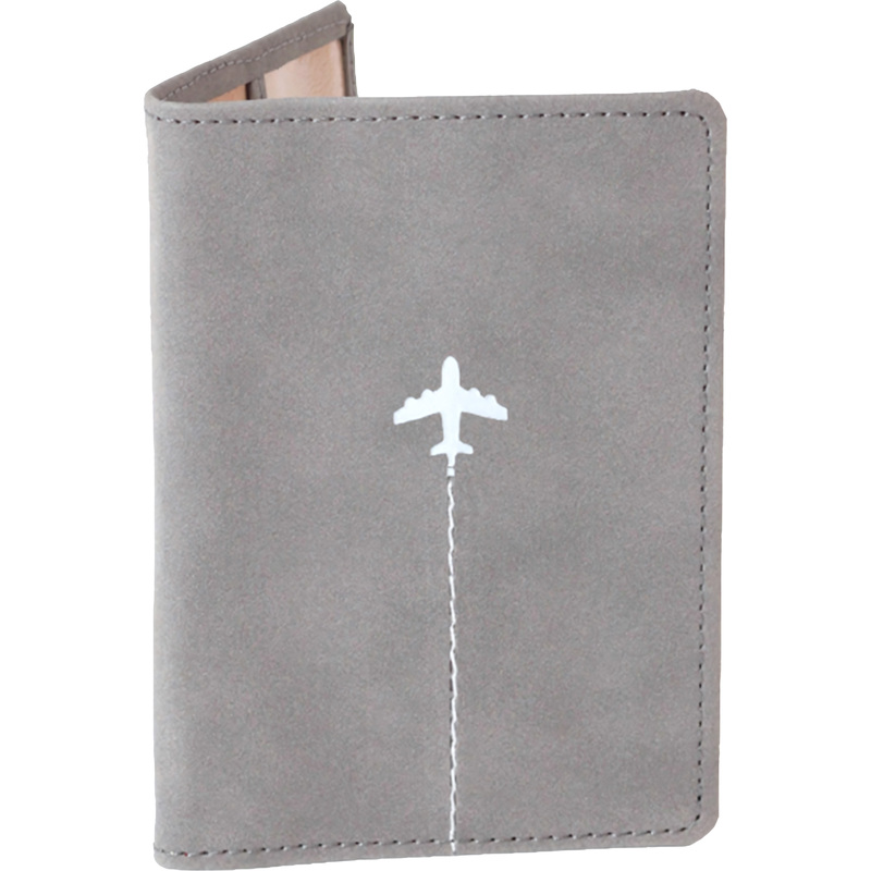 Изображение товара Обложка для паспорта Кожевенная Мануфактура Самолетик искусственная кожа серая