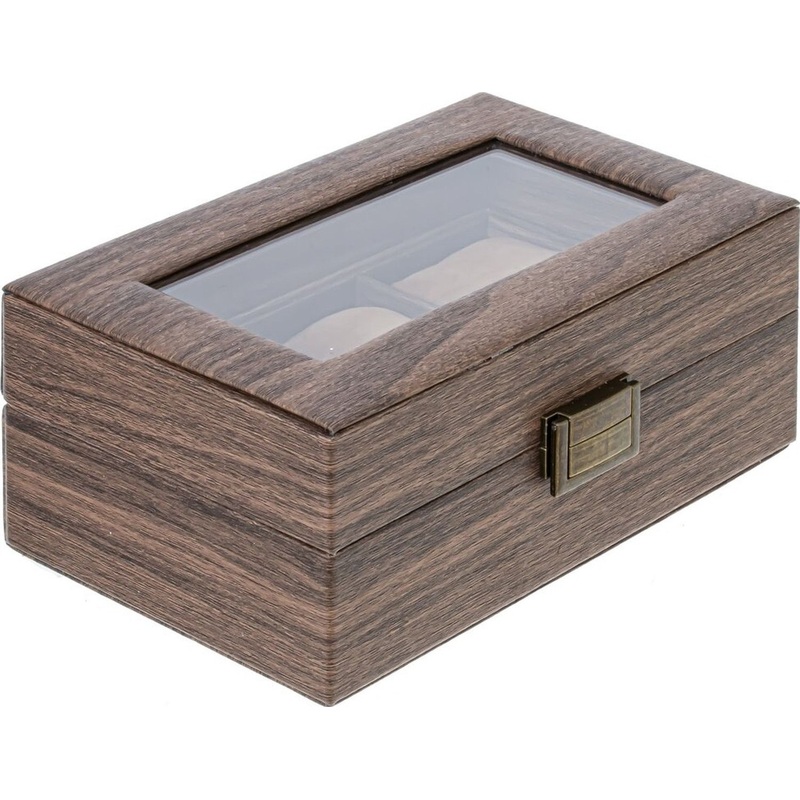 Изображение товара Шкатулка для часов 20.5x12.5x8.5 см полимер картон металл с прозрачным окном