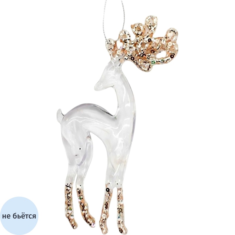 Изображение товара Ёлочная игрушка Magic Time Олень прозрачный полистирол 16.5 см