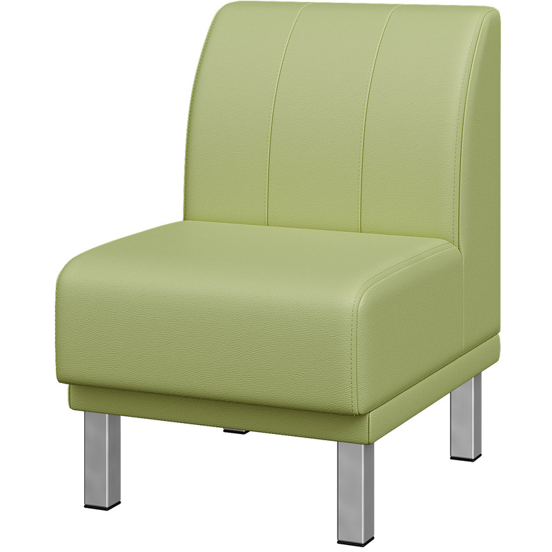 Изображение товара Модуль диван прямой одноместный Холл светло-зеленый из искусственной кожи