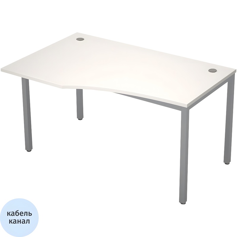 Изображение товара Эргономичный рабочий стол Avance 6М.022 левый белый алюминий матовый