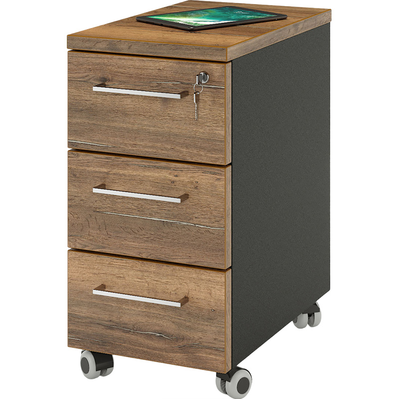 Изображение товара Тумба подкатная Zamm Формат 11483 с центральным замком дуб галифакс олово 310x500x612 мм