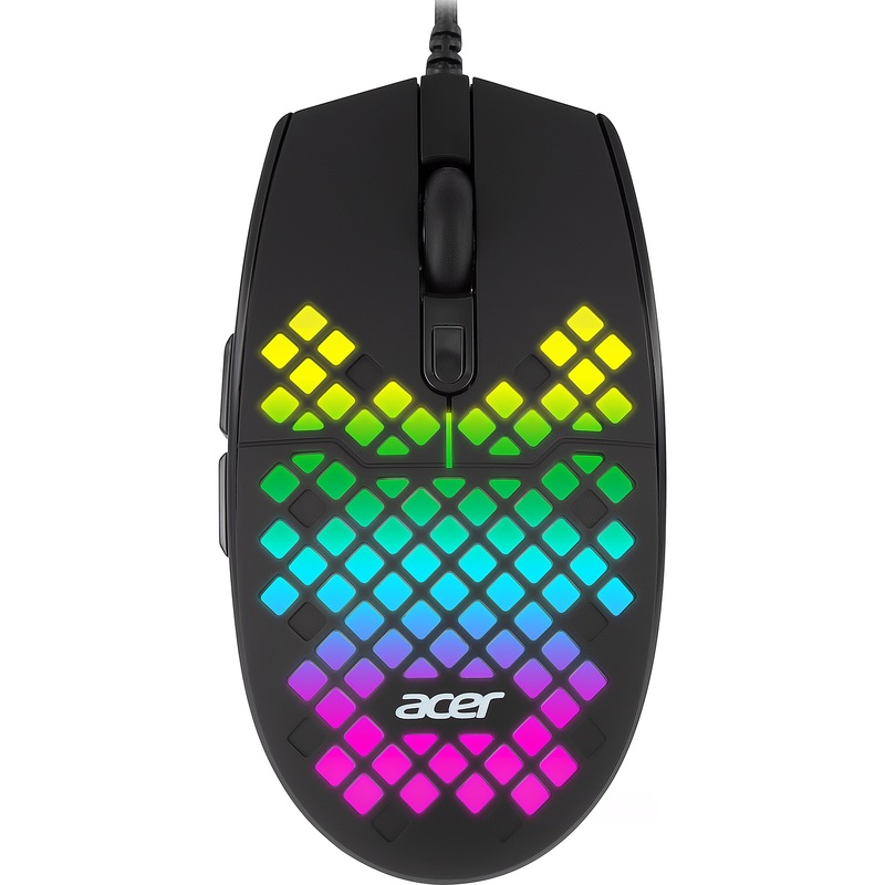 Изображение товара Мышь проводная Acer OMW134 черная с 6 кнопками и подсветкой USB