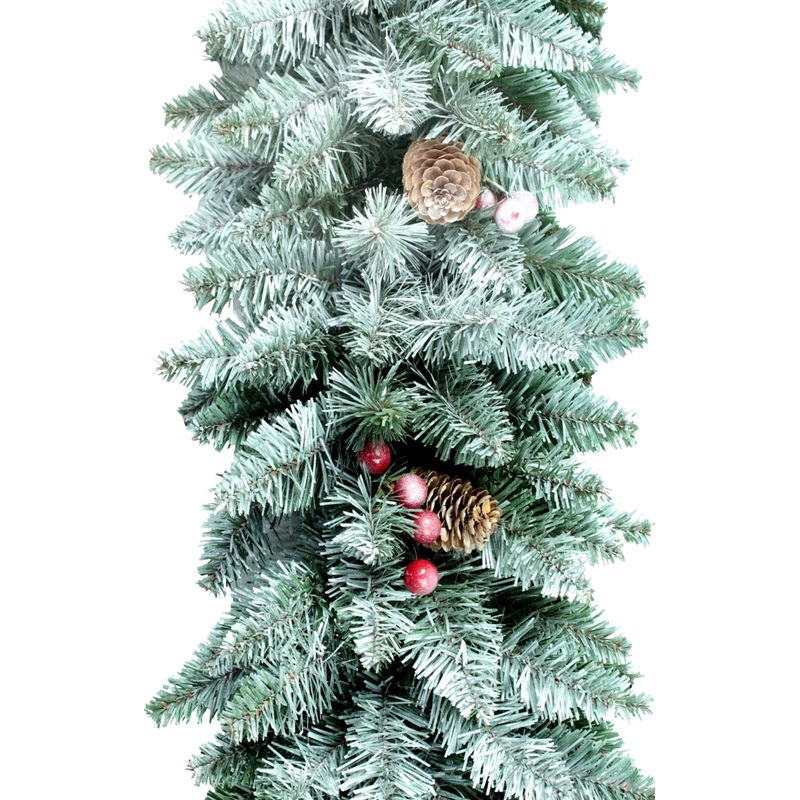 Изображение товара Гирлянда хвойная Morozco заснеженная с шишками и ягодами 180х25 см