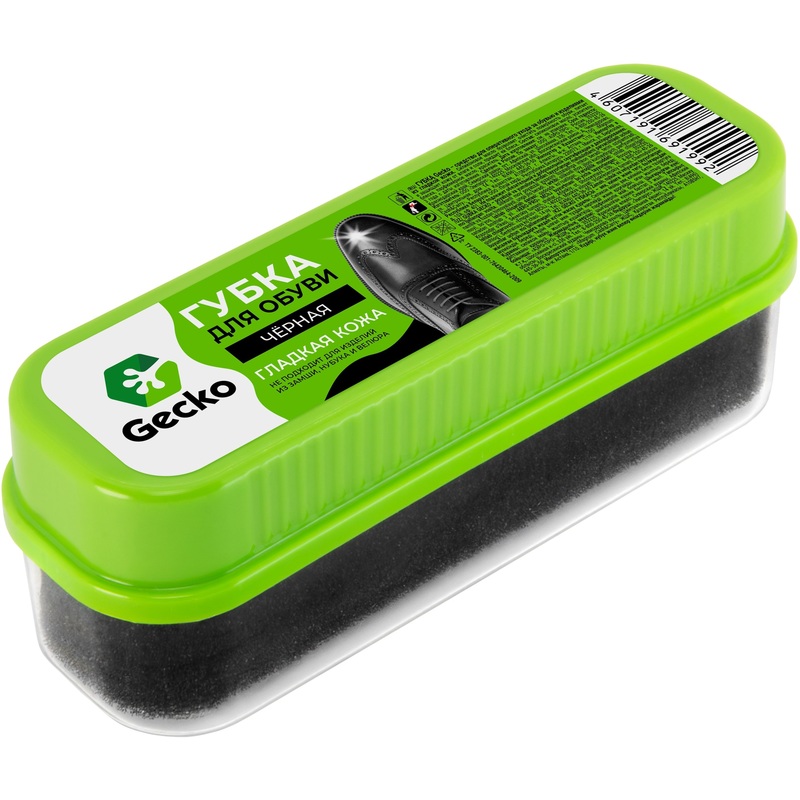 Изображение товара Губка для обуви Gecko чёрная для искусственной и натуральной кожи