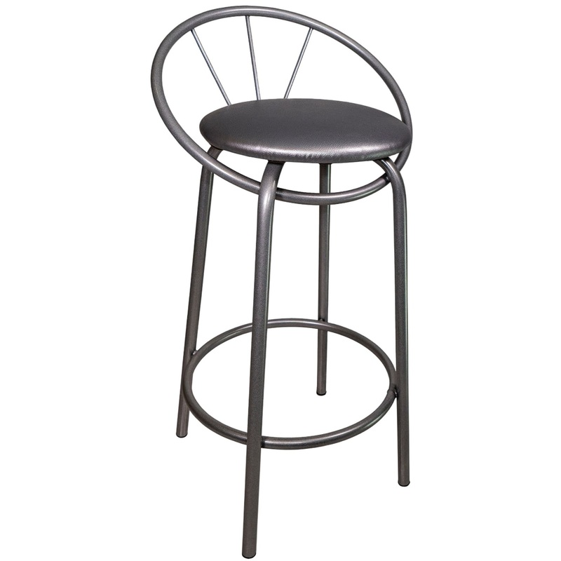 Изображение товара Стул полубарный Дельта серый/хромированный (искусственная кожа/металл)