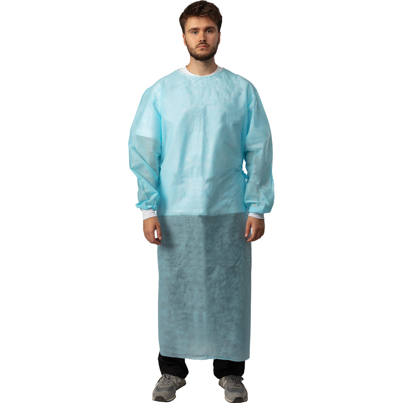 Изображение товара Одноразовый хирургический халат Гекса из SMS, размер 56-58, голубой