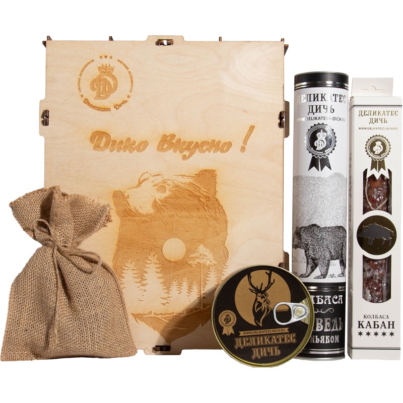 Изображение товара Подарочный набор деликатесов Дичь из леса 965 г Россия ООО Деликатес Дичь
