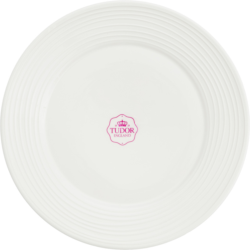 Изображение товара Обеденная фарфоровая тарелка Tudor England Royal Circle 26 смwhite набор 6 штук