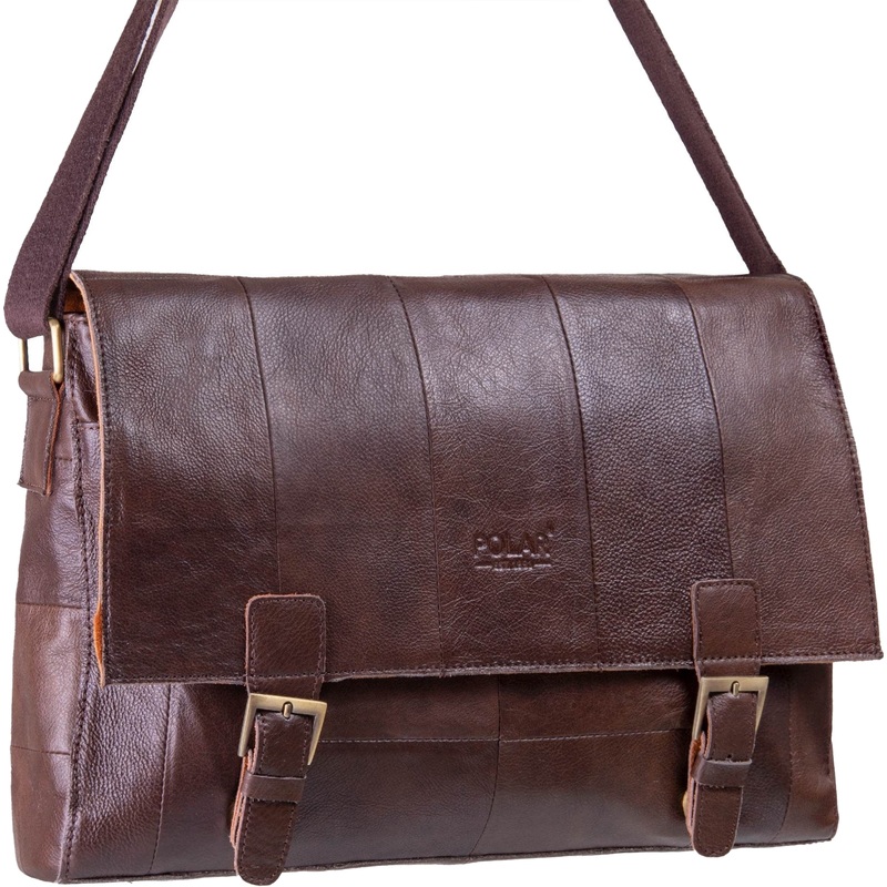 Изображение товара Мужская сумка для планшета Polar из натуральной кожи для документов А4 с ремнем