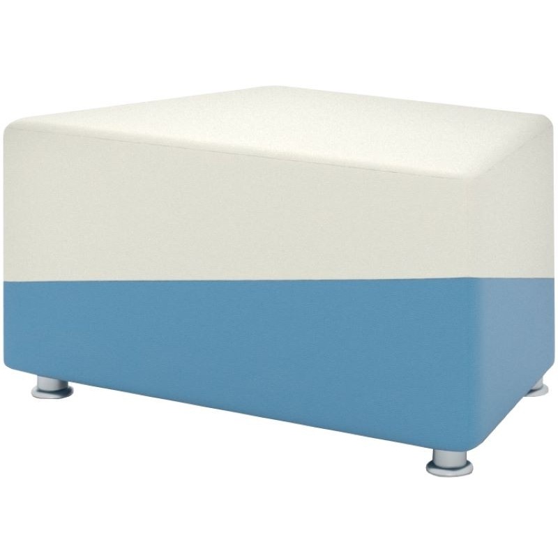 Изображение товара Модуль диван прямой Lines 1-М 1P4L одноместный левый синий/белый (искусственная кожа)