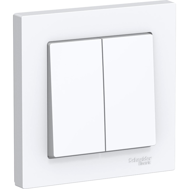 Изображение товара Выключатель двухклавишный Schneider Electric AtlasDesign 10А IP20 белый