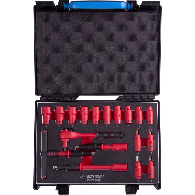 Изображение товара Набор головок шестигранных King Tony 5-14 мм 1/4" 18 предметов