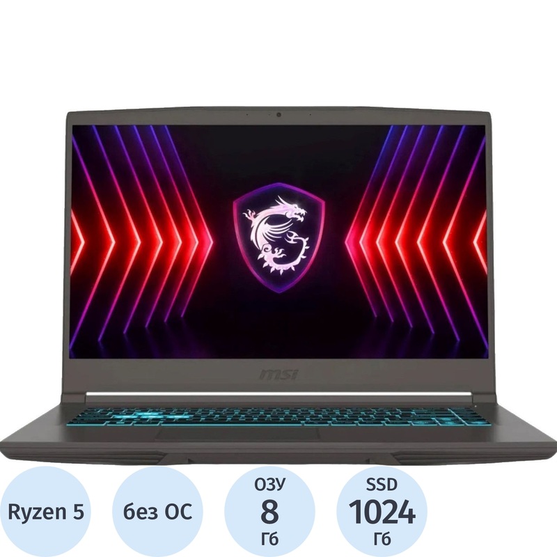 Изображение товара Ноутбук MSI Thin A15 B7UC-405XRU 15.6" серый AMD Ryzen 5 7535HS/8 ГБ/SSD 1024 ГБ/NVIDIA GeForce RTX 3050 (9S7-16RK11-405)