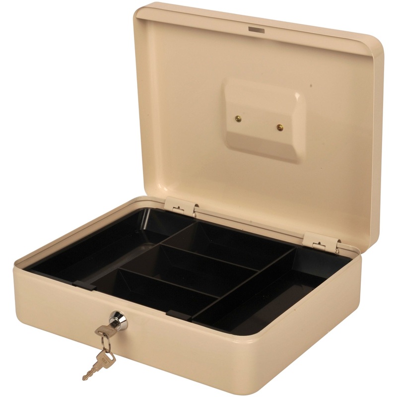 Изображение товара Денежный ящик Cactus CS-CB-004WT металлический бежевый 240х300х90 мм