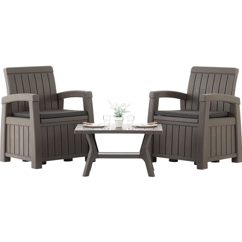 Изображение товара Комплект садовой мебели Helex Positano Set (мокко, 1 стол, 2 кресла)