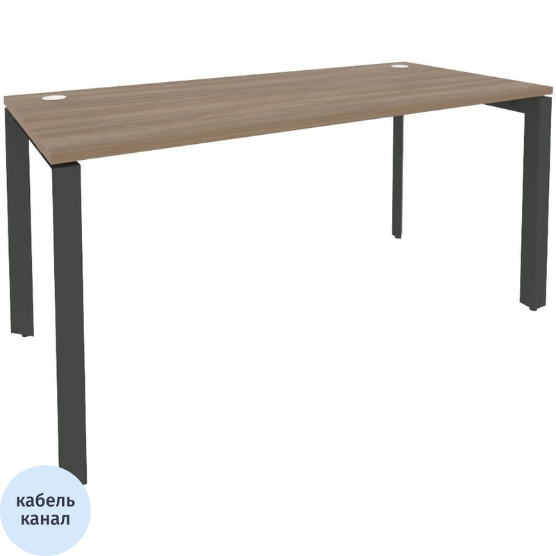 Изображение товара Стол прямой ONIX-П O.MP-SP-4.7 из ЛДСП с кабель-каналом дуб антрацит 1580х720х750 мм