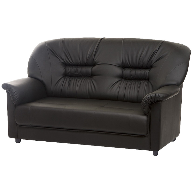 Изображение товара Двухместный диван Chelsea черный из искусственной кожи, уценка