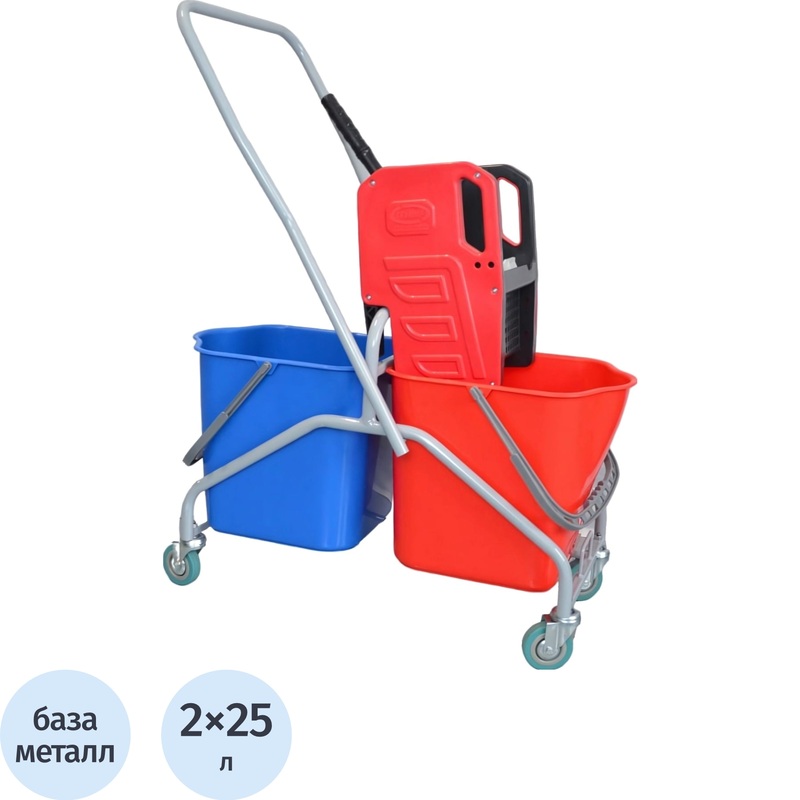 Изображение товара Тележка уборочная Эко-Форс 22EF/2 2-ведерная с отжимом 2x25 л