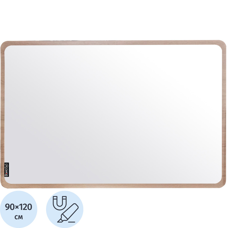 Изображение товара Магнитно-маркерная доска BoardSYS Wood 90x120 см односекционная