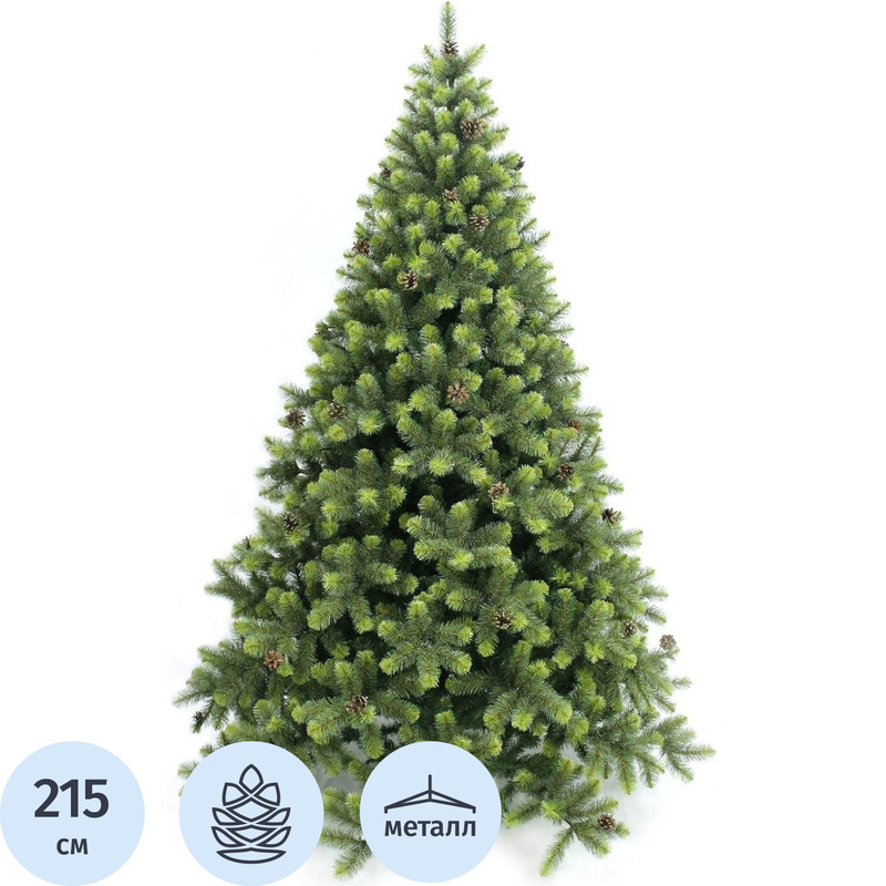 Изображение товара Искусственная елка Лесная Красавица 2.15 м с украшениями для новогоднего декора