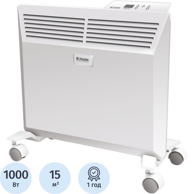 Изображение товара Конвектор Zilon ZHC-1000 E3.0 белый 1000 Вт с терморегулятором и таймером