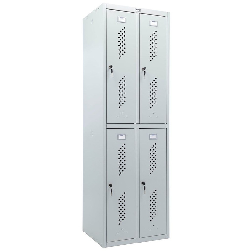 Изображение товара Металлический шкаф для одежды Практик Стандарт LS-22 серый 600х500х1830 мм