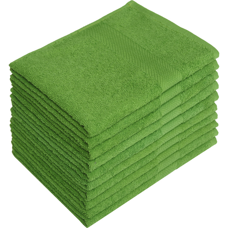 Изображение товара Набор махровых полотенец 10 штук 40x70 см тёмно-салатовые