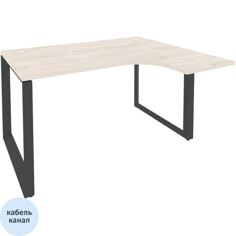 Изображение товара Эргономичный правый офисный стол ONIX-О O.MO-SA-3R с кабель-каналом 1380x1180x750 мм