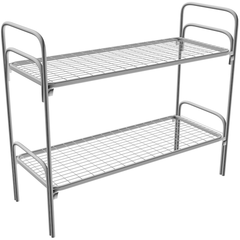 Изображение товара Кровать двухъярусная металлическая серая 800х1640х1964 мм