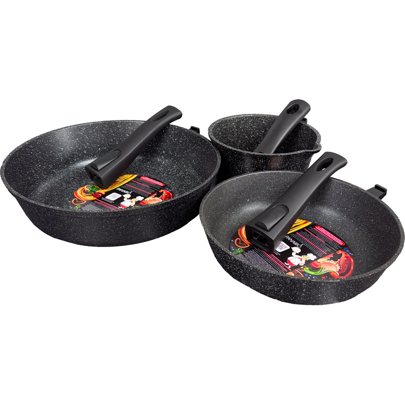 Изображение товара Набор посуды для приготовления Panairo Befordo BEF-NAB1-22+28+KOV.1.4 литой алюминий 3 предмета