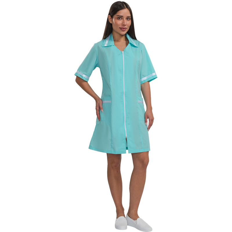 Изображение товара Халат медицинский женский м09-ХЛ морской волны (размер 112-116 (56-58), рост 170-176)