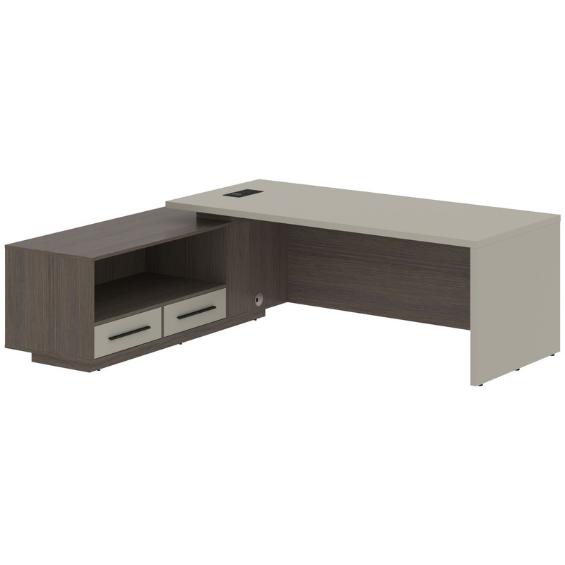 Изображение товара Стол руководителя Velion VCT 2319 с тумбой, аметист/дуб сильвер