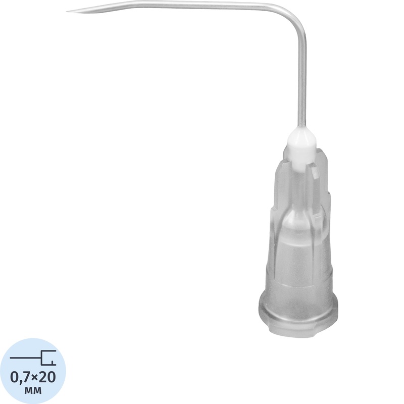 Изображение товара Игла Губера инъекционная изогнутая 22G 0.7 x 20 мм (10 штук в упаковке)